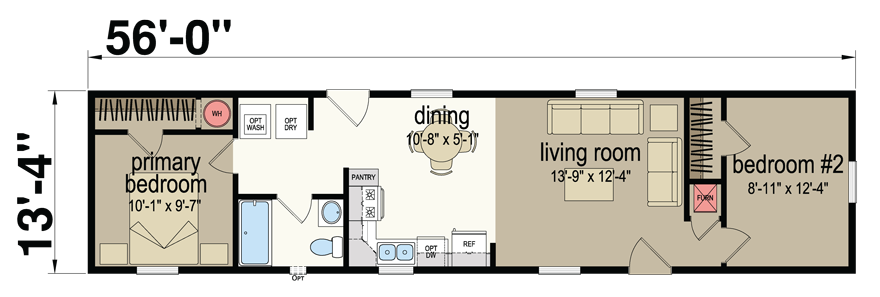 Tercera 13 X 56 746 Sqft Mobile Home